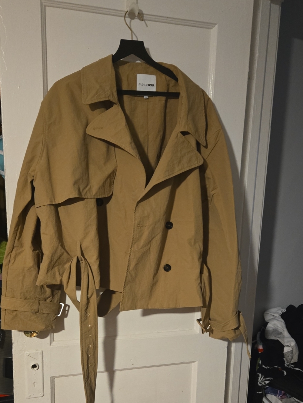 Fashion Nova Women's Tan Trench Coat with Belt